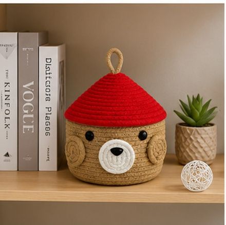 amito enterprises Jute, Cotton BearNest Storage Basket Storage Basket-picture-36