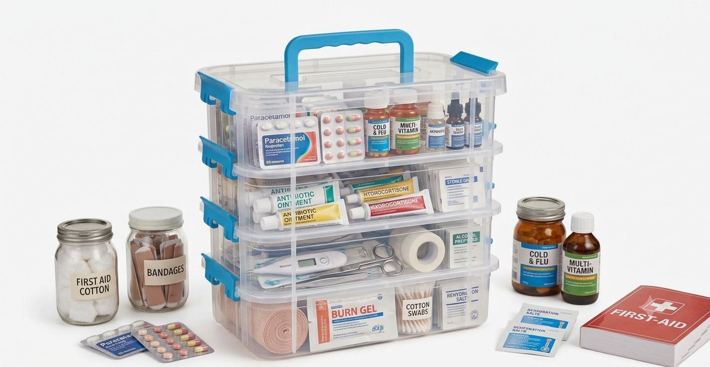 cmsmartkitchen Plastic 4-Tier Clear Plastic Pantry Organizer Box with Handle & Locking Latches. Storage Basket-picture-22