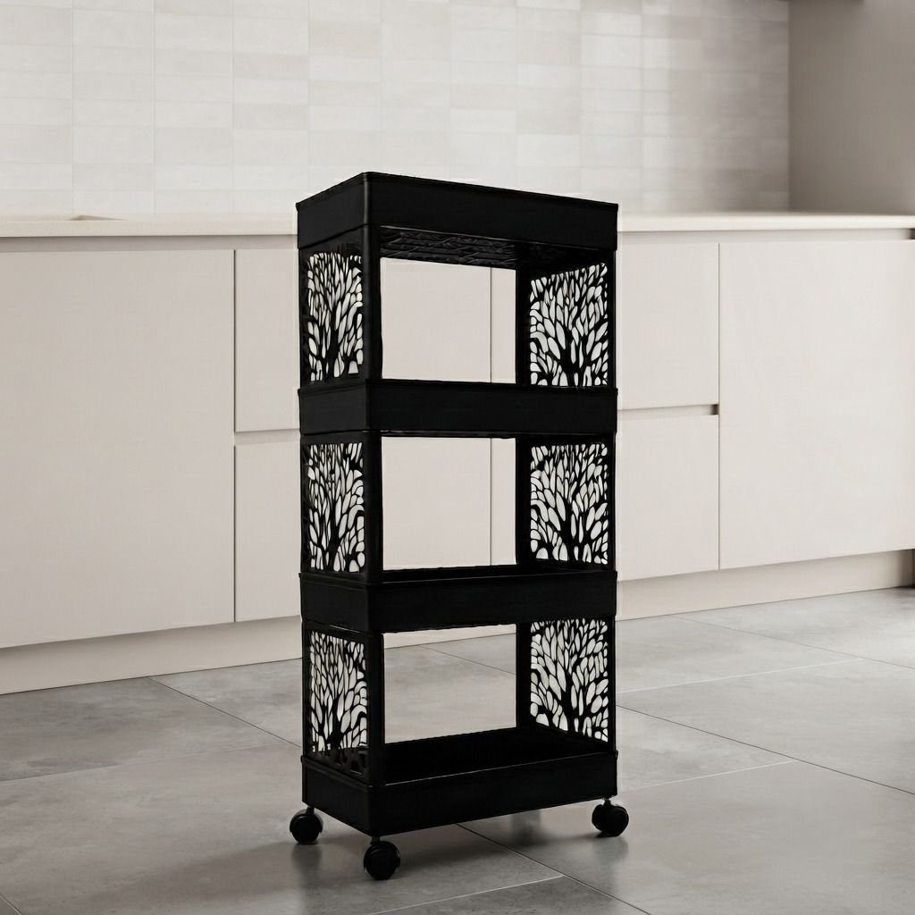 maxtid Plastic Multilayer Storage trolley for Homes with Limited Space Storage Basket-picture-11