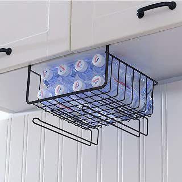 franklite Stainless Steel Undershelf Storage Basket Under Cabinet Storage Organizer Utensil Kitchen Rack Storage Basket-picture-3