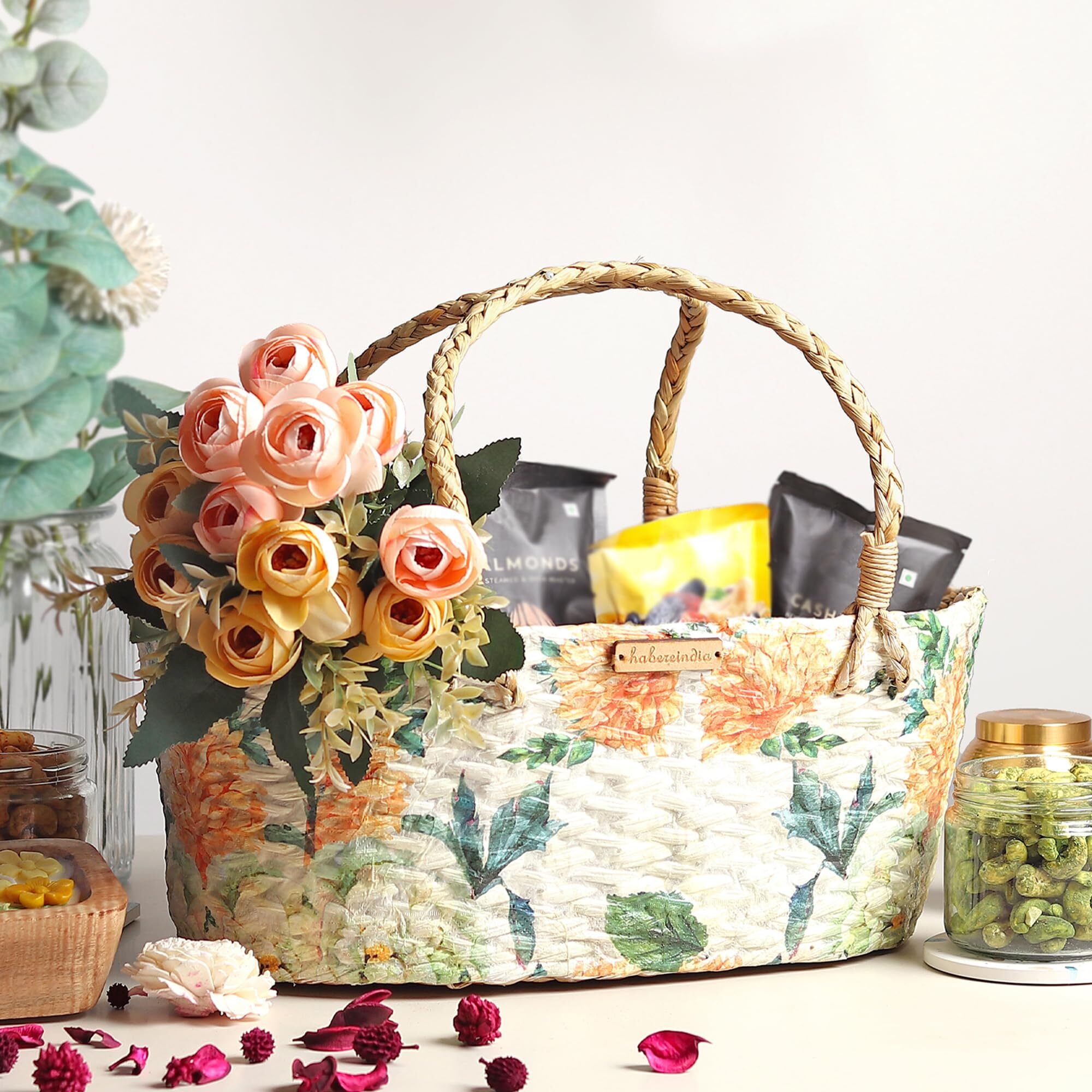 Seagrass Decorative Seagrass Round Basket for Gifting and Fruit Storage Storage Basket-image-6