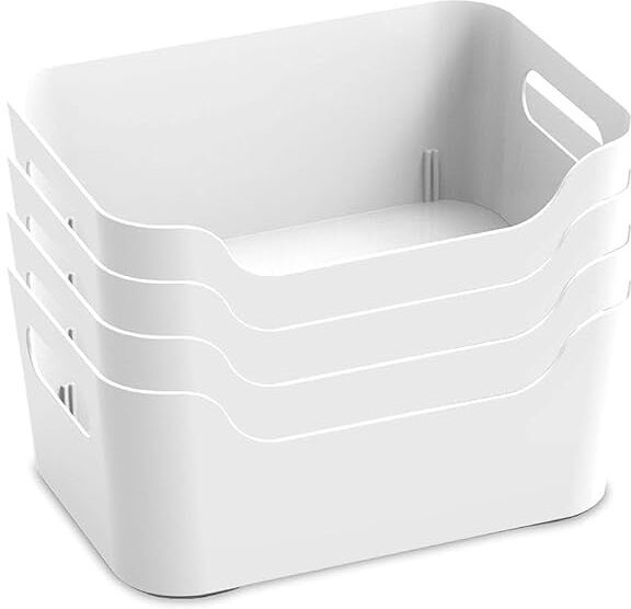 Plastic WHITE STORAGE BOX Storage Basket
