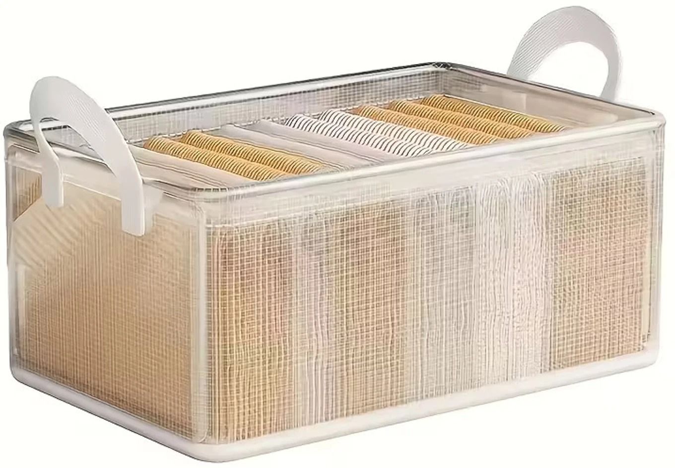 buself Plastic Foldable 26 Ltr Clothes Storage Organizer | Transparent Wardrobe Storage Box Storage Basket-picture-26