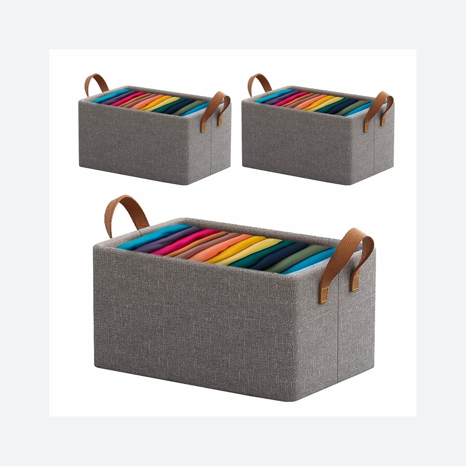 Polyester accessible Foldable Fabric Storage Basket Storage Basket-image-4