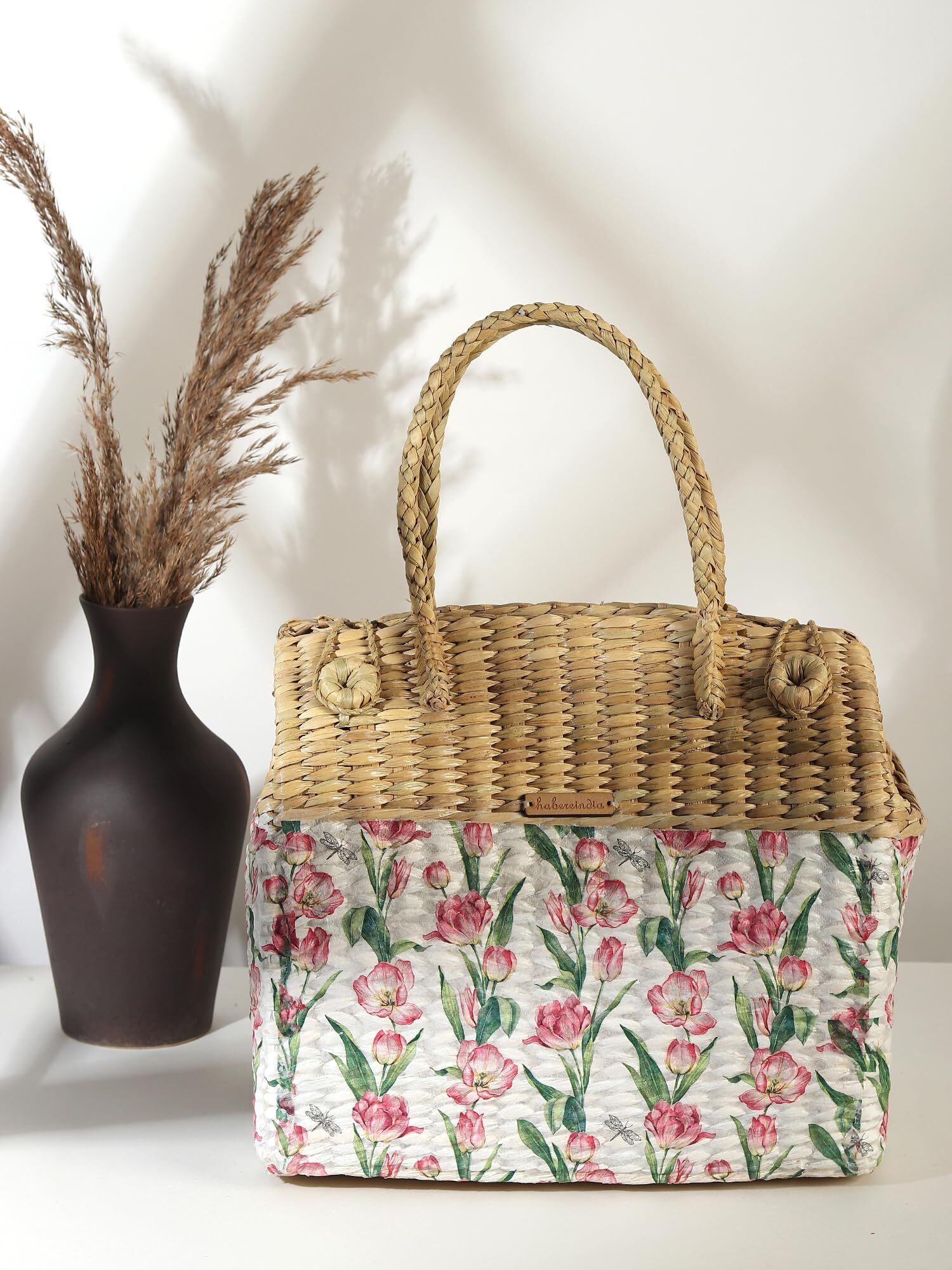 Seagrass Handmade Seagrass Tiffin Basket for Lunch, Picnic & Outdoor Meals Storage Basket-image-27