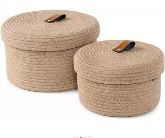 Jute Woven Shelf Basket, Organizer for Fruits, Kitchen & Snacks Box Storage Basket-image-5