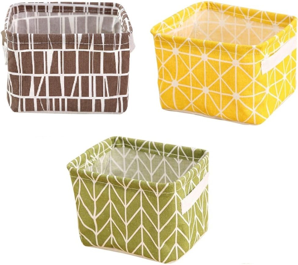 forabh Cotton LINEN COTTON FOLDABLE STORAGE BASKET, BABY CLOTHES ORGANISER BASKET, BOX Storage Basket-picture-16
