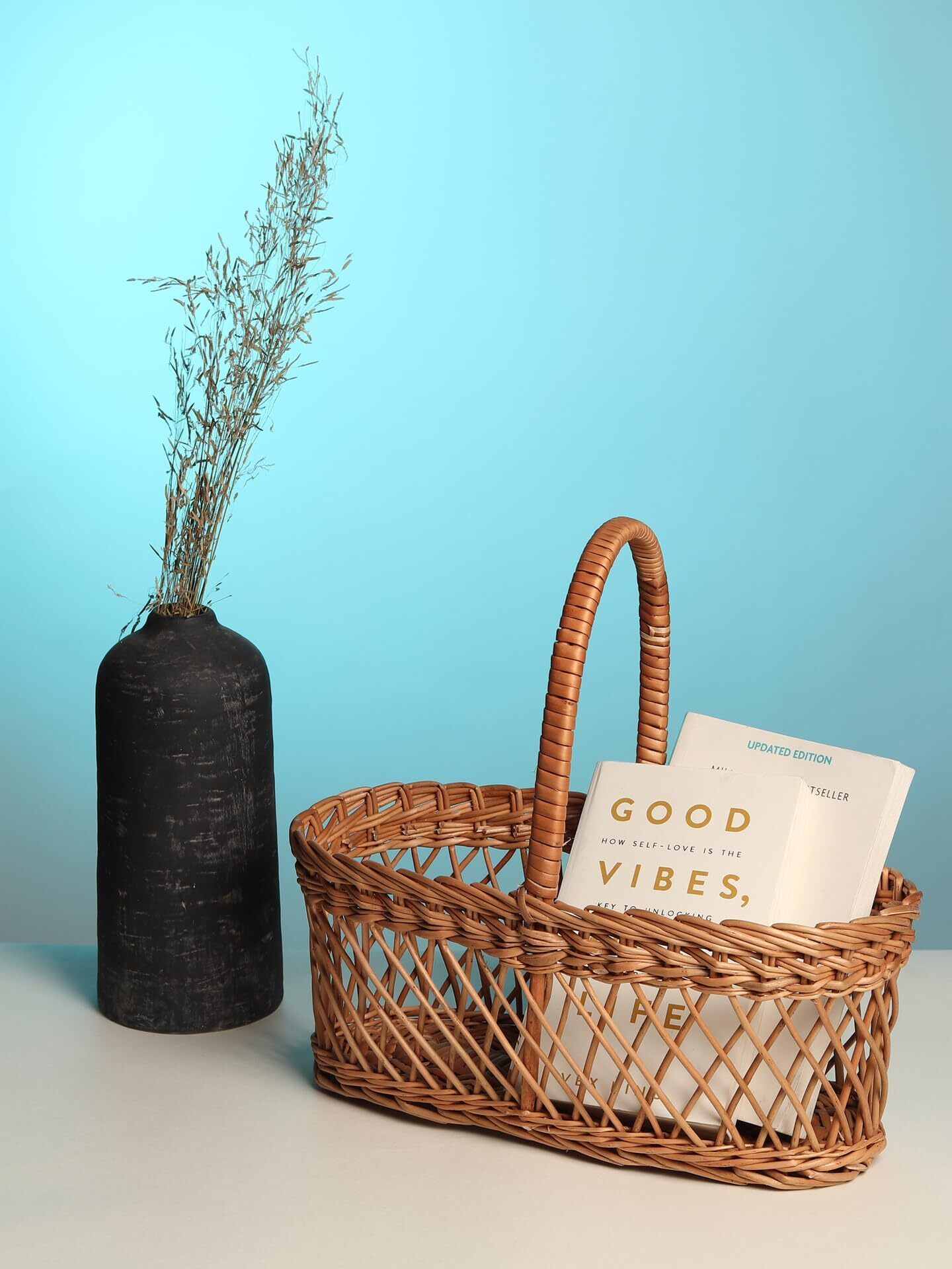habereindia Bamboo Versatile Wicker Hamper Basket for Fruits, Snacks, and Eco-Friendly Home Storage Storage Basket-picture-27