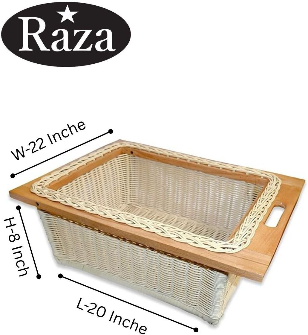 Plastic PVC Wicker Basket Modular Kitchen Pull Out Basket for Onion, Potato 22X20X8 INCH Storage Basket