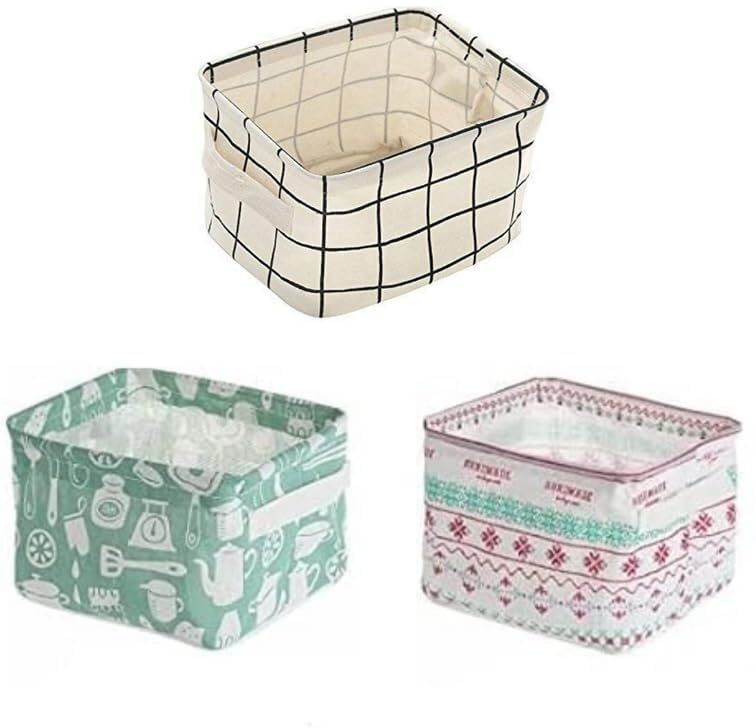 Cotton canvas organizer 3 PCS Storage Basket-image-19