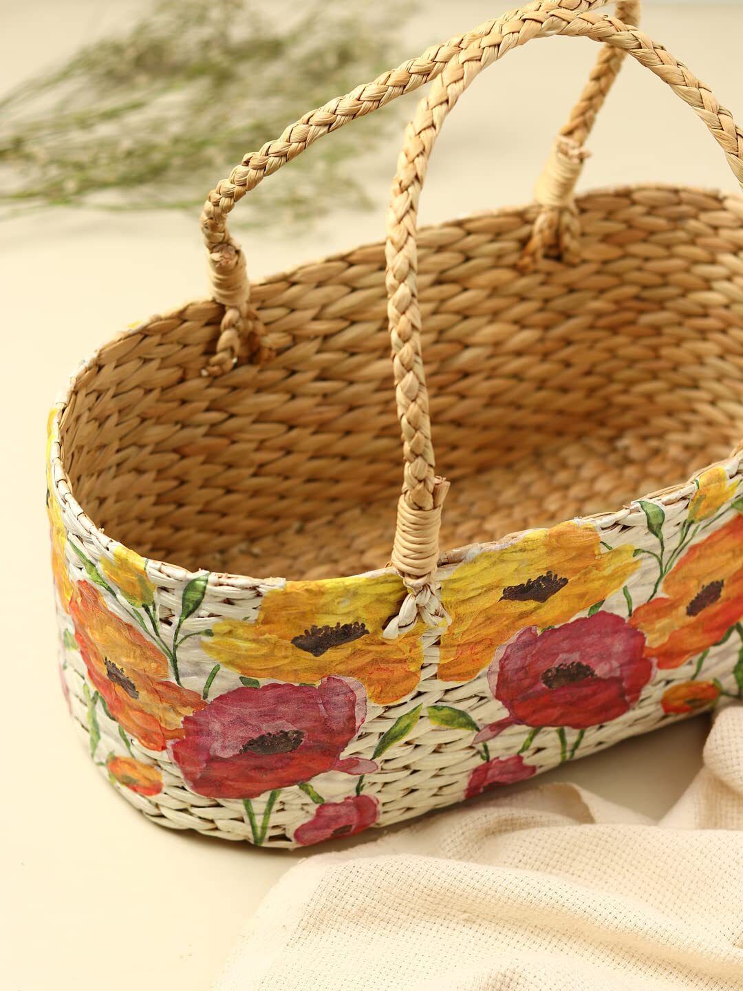 habereindia Seagrass Seagrass Storage Organizer Basket for Gifts, Fruits, and Everyday Home Use Storage Basket-picture-29