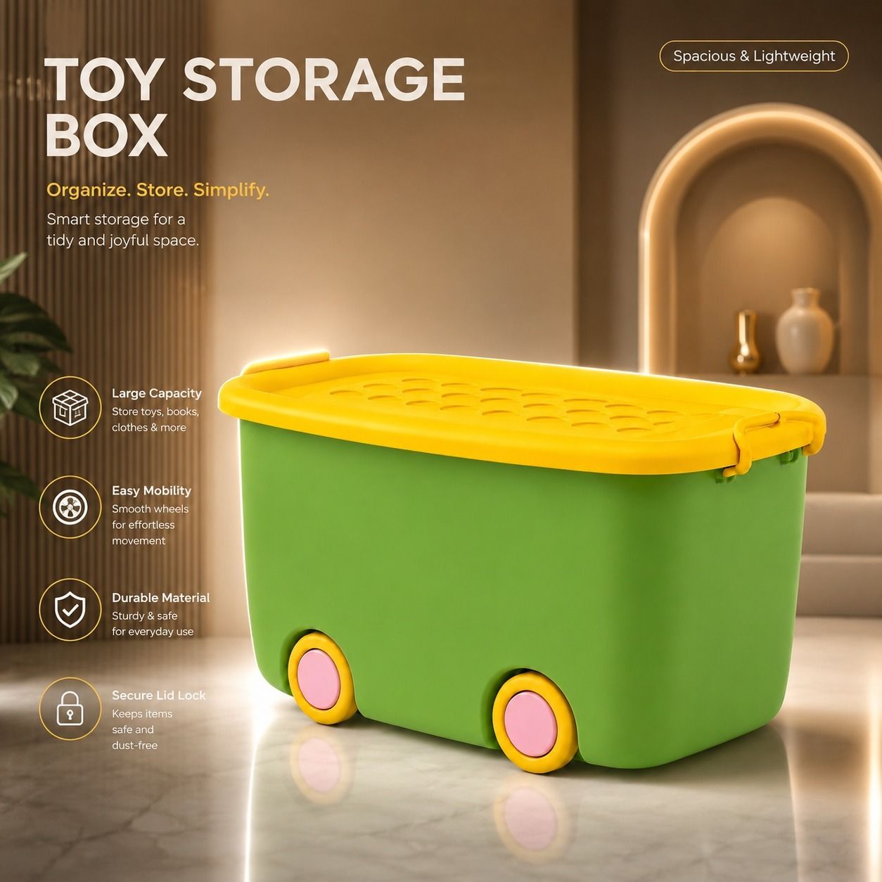 gotilo Plastic Kids Rolling Toy Storage Box Organizer Storage Basket-picture-15