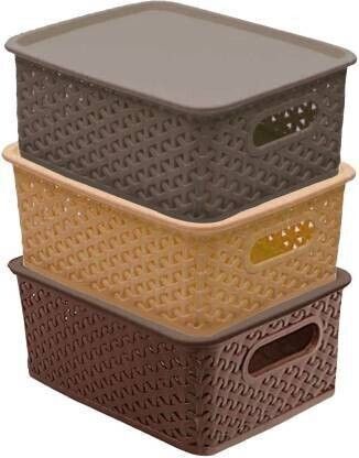 Plastic Extra Small Size Multipurpose Solitaire with Lid Storage Basket