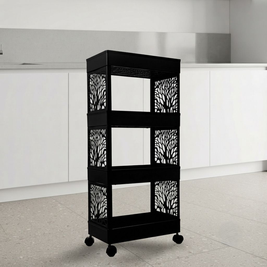 maxtid Plastic Multilayer Storage trolley for Bedroom Living Room and Office Storage Basket-picture-36