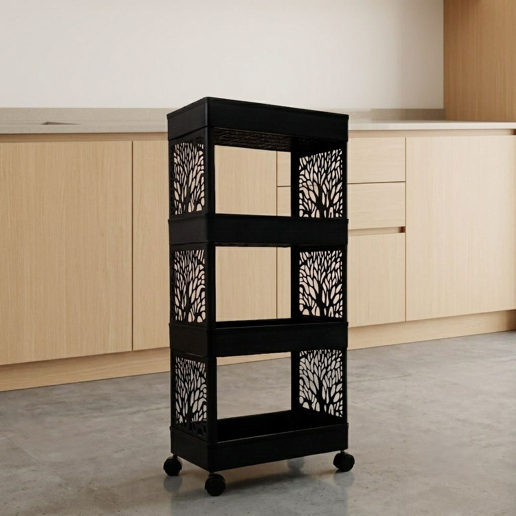 maxtid Plastic Multilayer Modern Home Storage trolley Storage Basket-picture-29