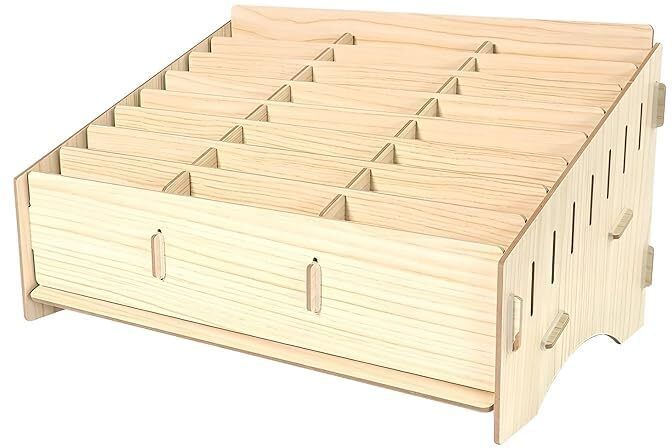 24 Grid Wooden Desktop Storage Box Mobile Phone Management Storage Box-image-21
