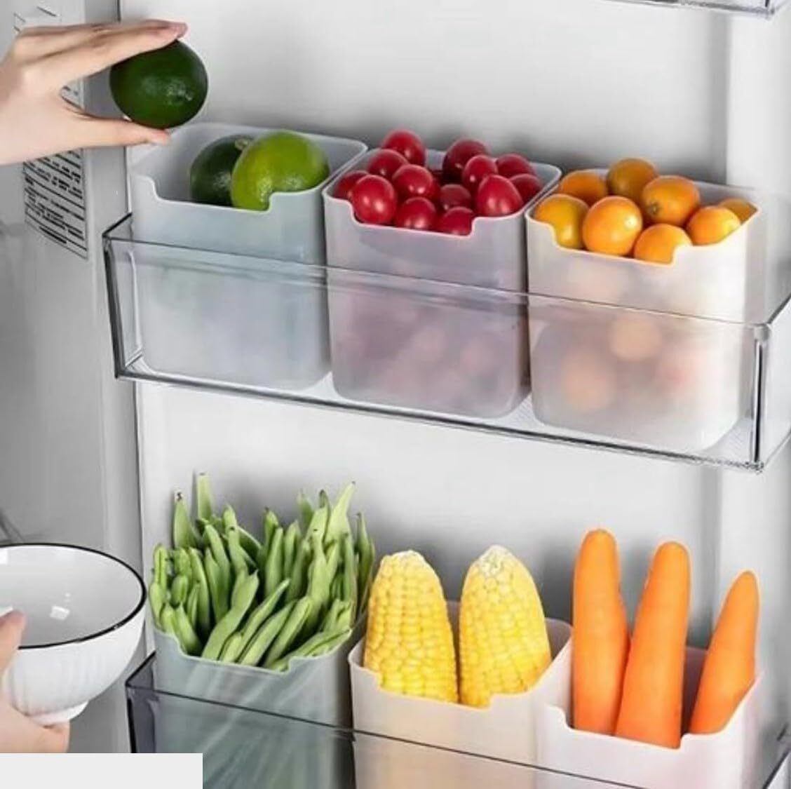 Side Door Organizer for fridge kitchen Fruits Plastic Fridge Container - 1000 ml Fridge Door Shelf-image-41