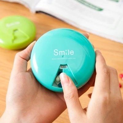 honch 7 DAY 7 Slots Round Smile Pill Box Travel Medicine Case Tablet Pill Box-picture-25