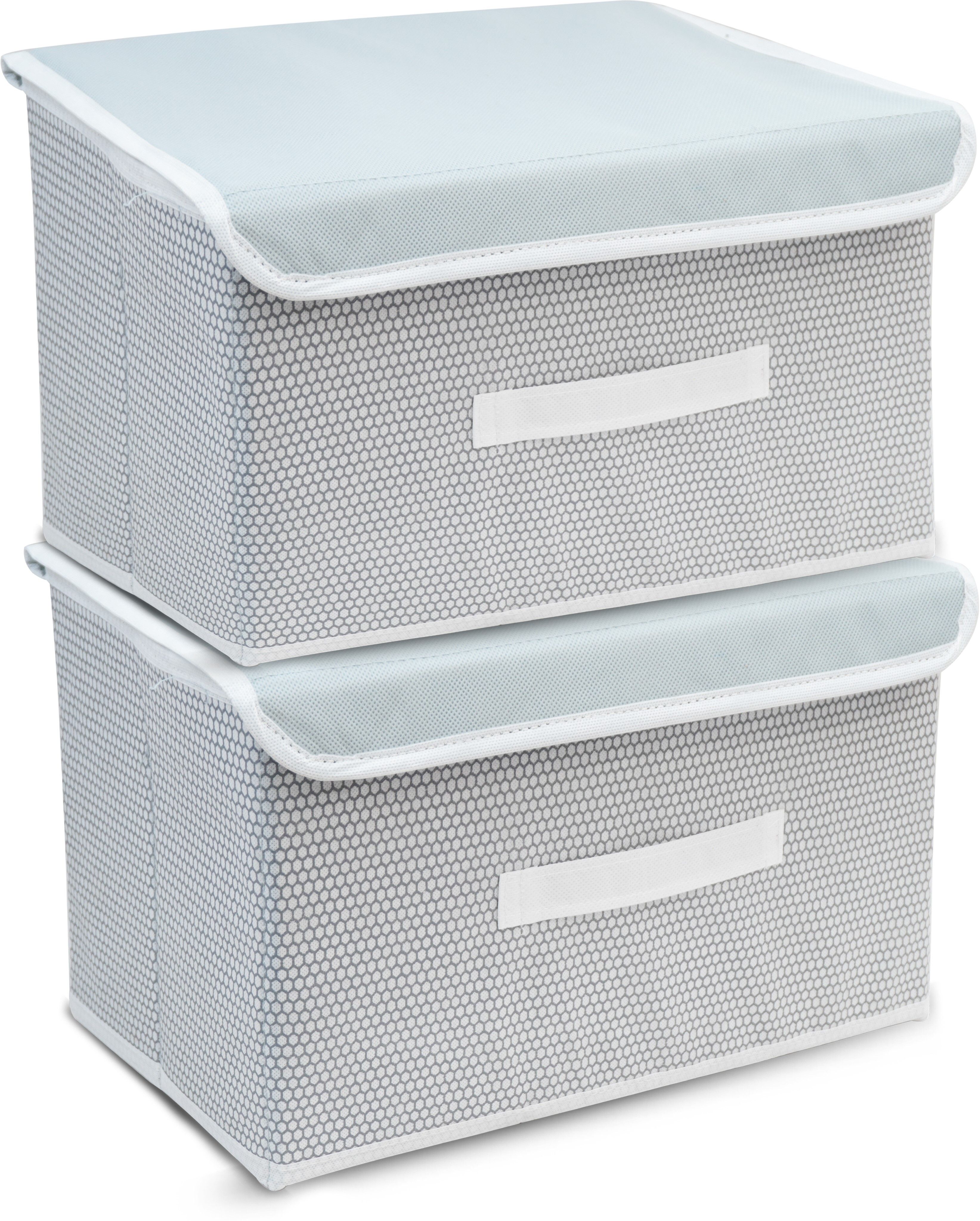 Foldable Storage Box/Drawer with Lid & Handle Closet Organizer| 2Pcs Storage Box