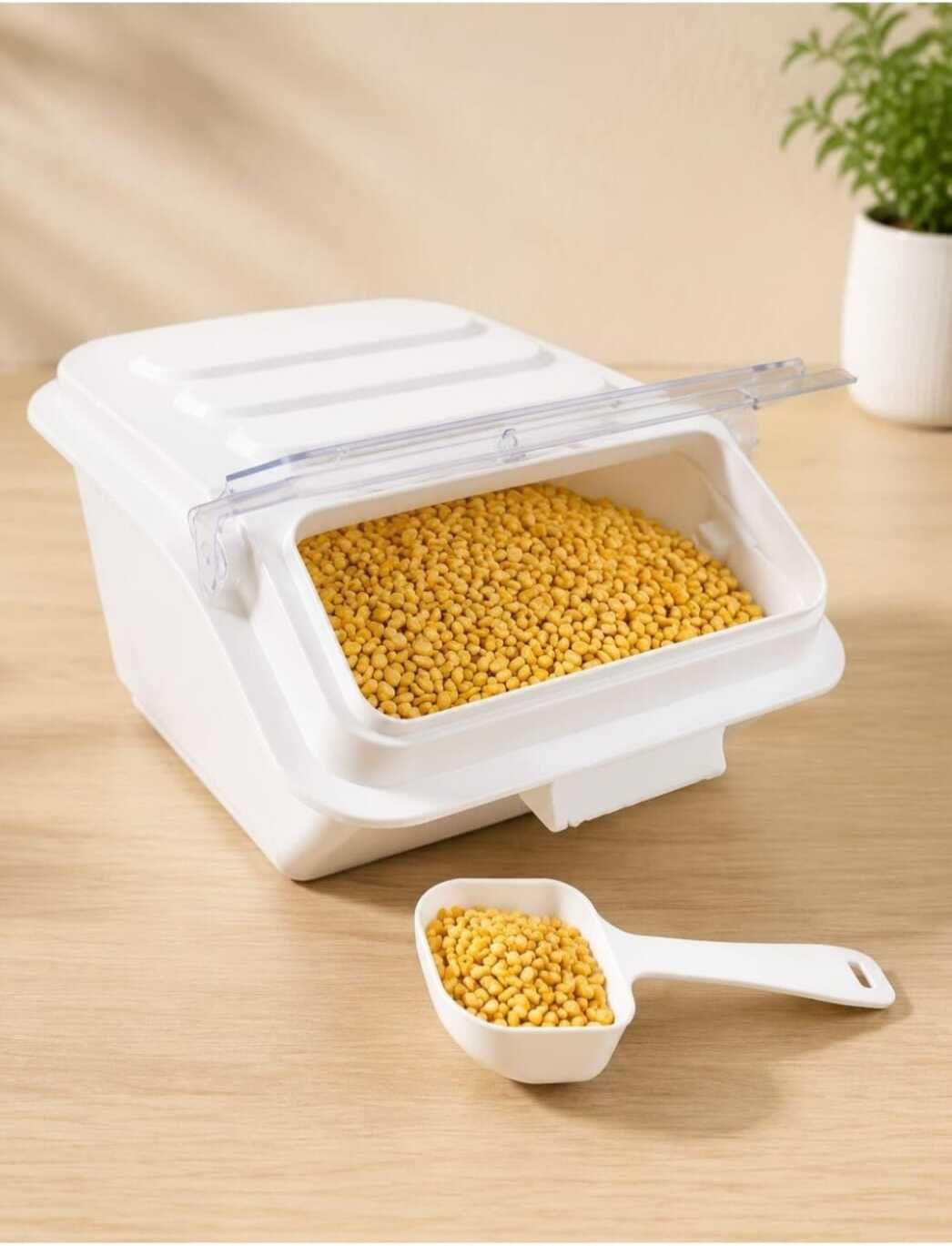 10 Litre Food Storage ingredient bin with Flip-Top Lid, Plastic Ingredient Storage Box-image-3