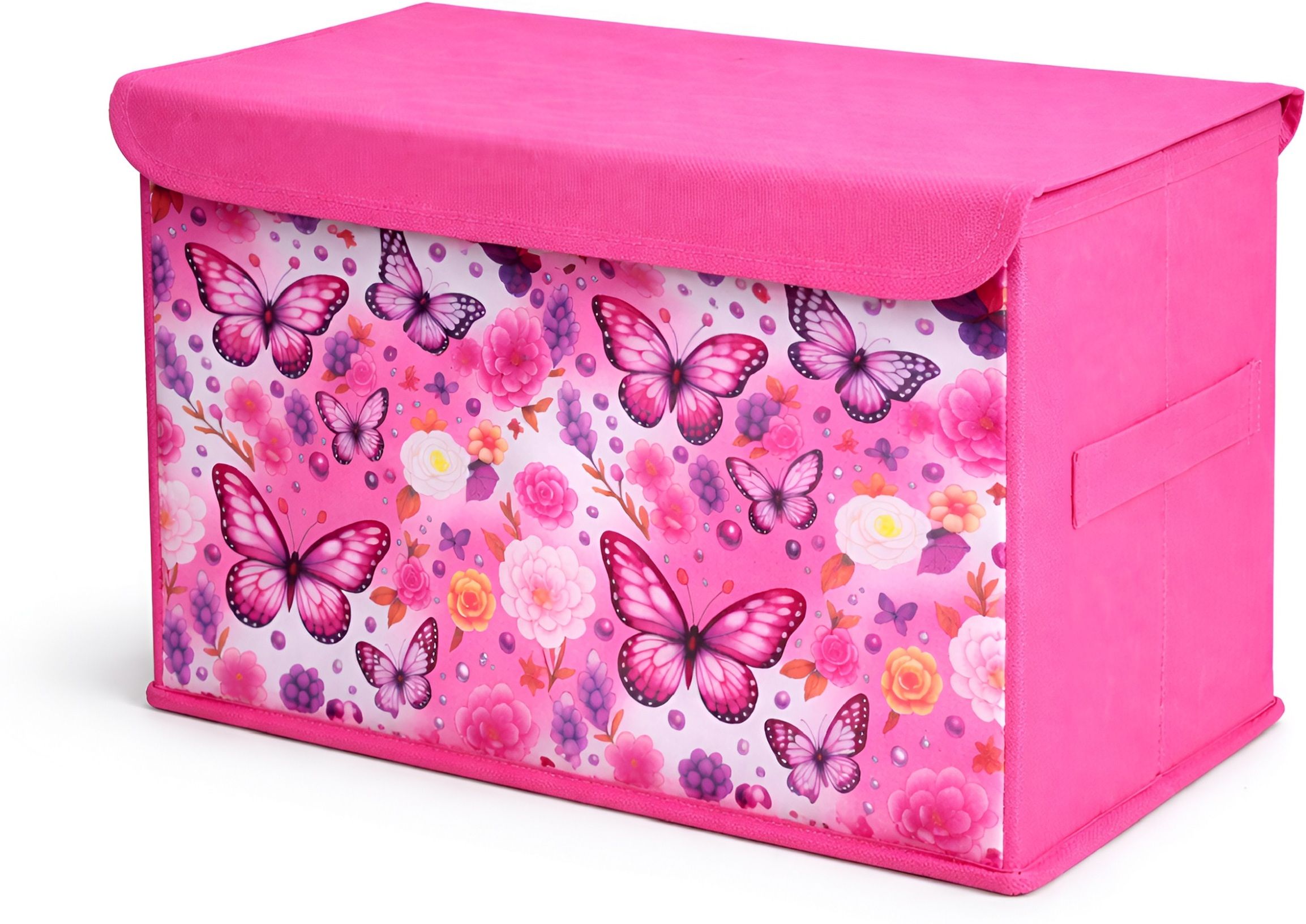 Jute Printed Foldable Storage Box with Lid & Handle Closet Organizer| 2Pcs Storage Box-image-17