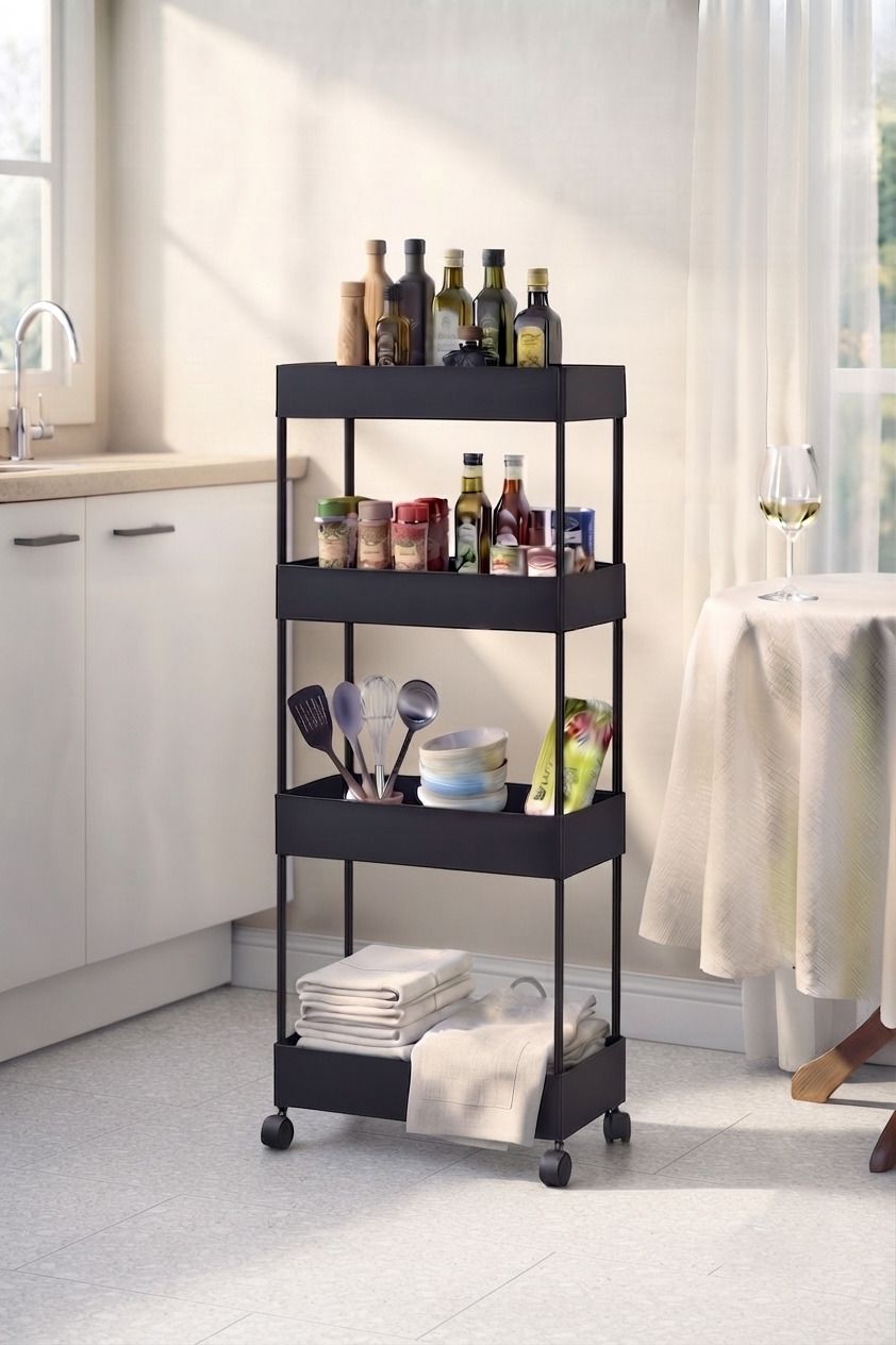 maxtid Plastic trolley with Multilayer storage for Kitchen Use Storage Box-picture-35