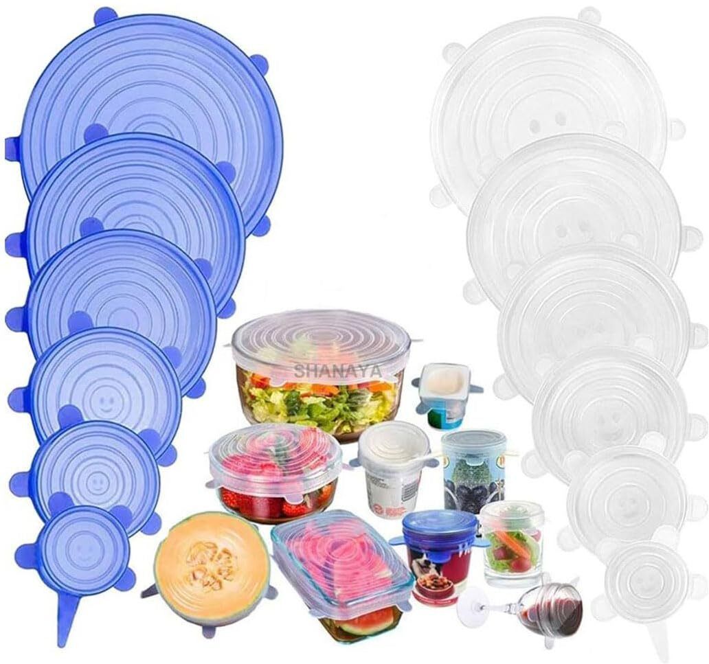 Silicone Stretch Lids Silicone Bowl Covers, Reusable Durable Food Storage 10 inch Lid Set-image-29