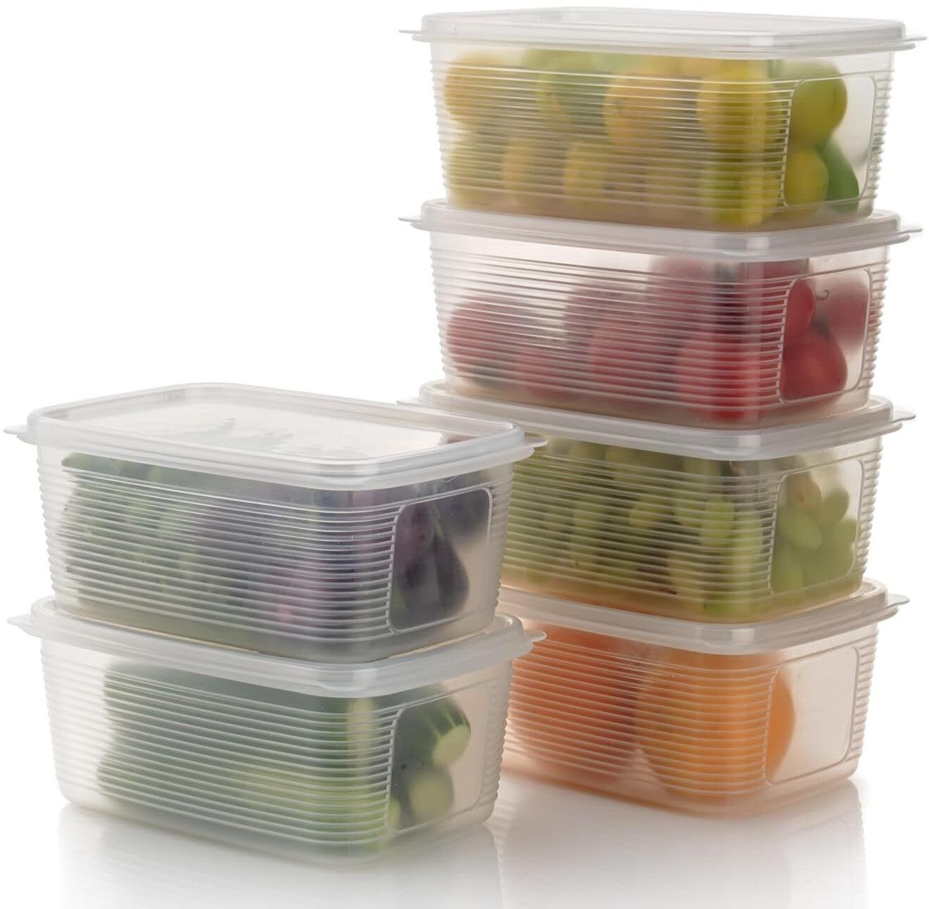finware Fridge Storage Boxes Stackable Airtight Fridge Organizer (pack of 6) Storage Box-picture-15