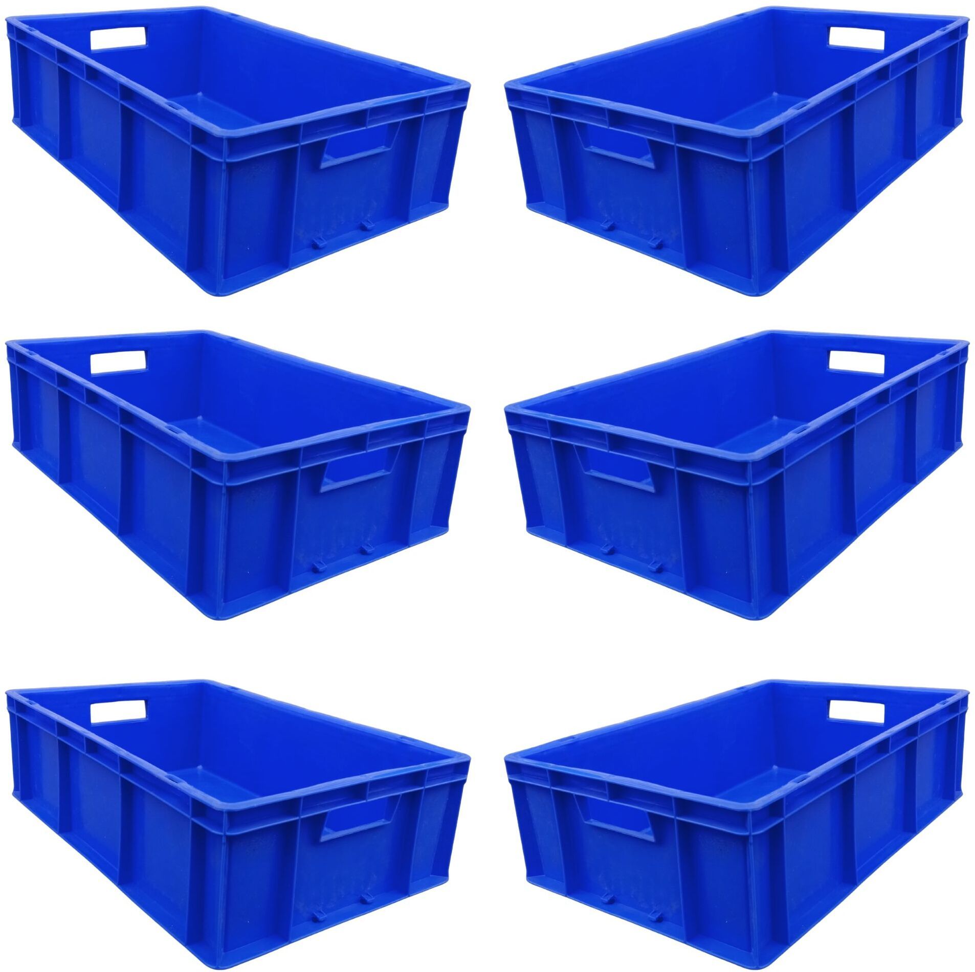 Multipurpose Plastic Storage Crate 500x325x150 MM Basket Bin - Blue Storage Box-image-0