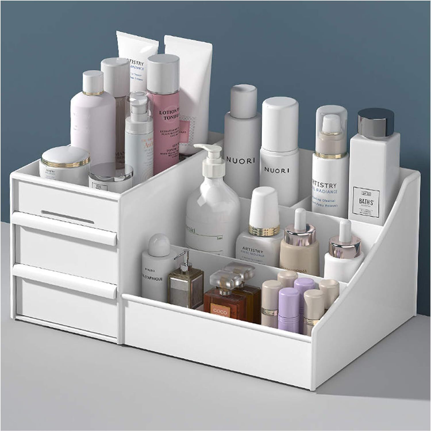Makeup Desk Cosmetic Box Organizer with Drawers for Dressing Table Storage Box-image-37