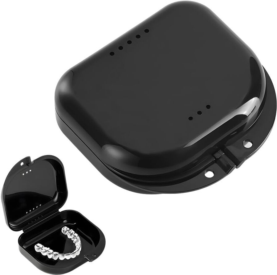 elaimei Black Dental Retainer Storage Box Storage Box-picture-12