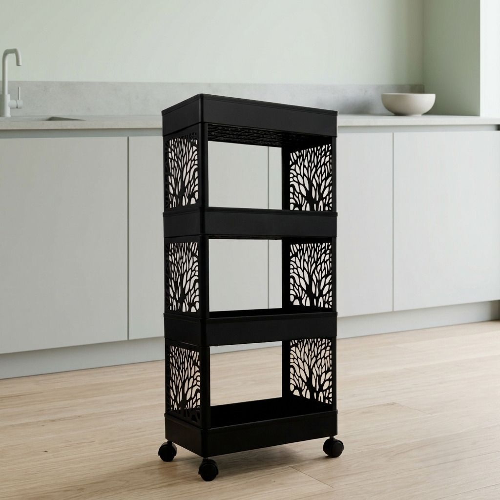 maxtid Plastic Multilayer Compact Storage trolley with Maximum Utility Storage Basket-picture-28
