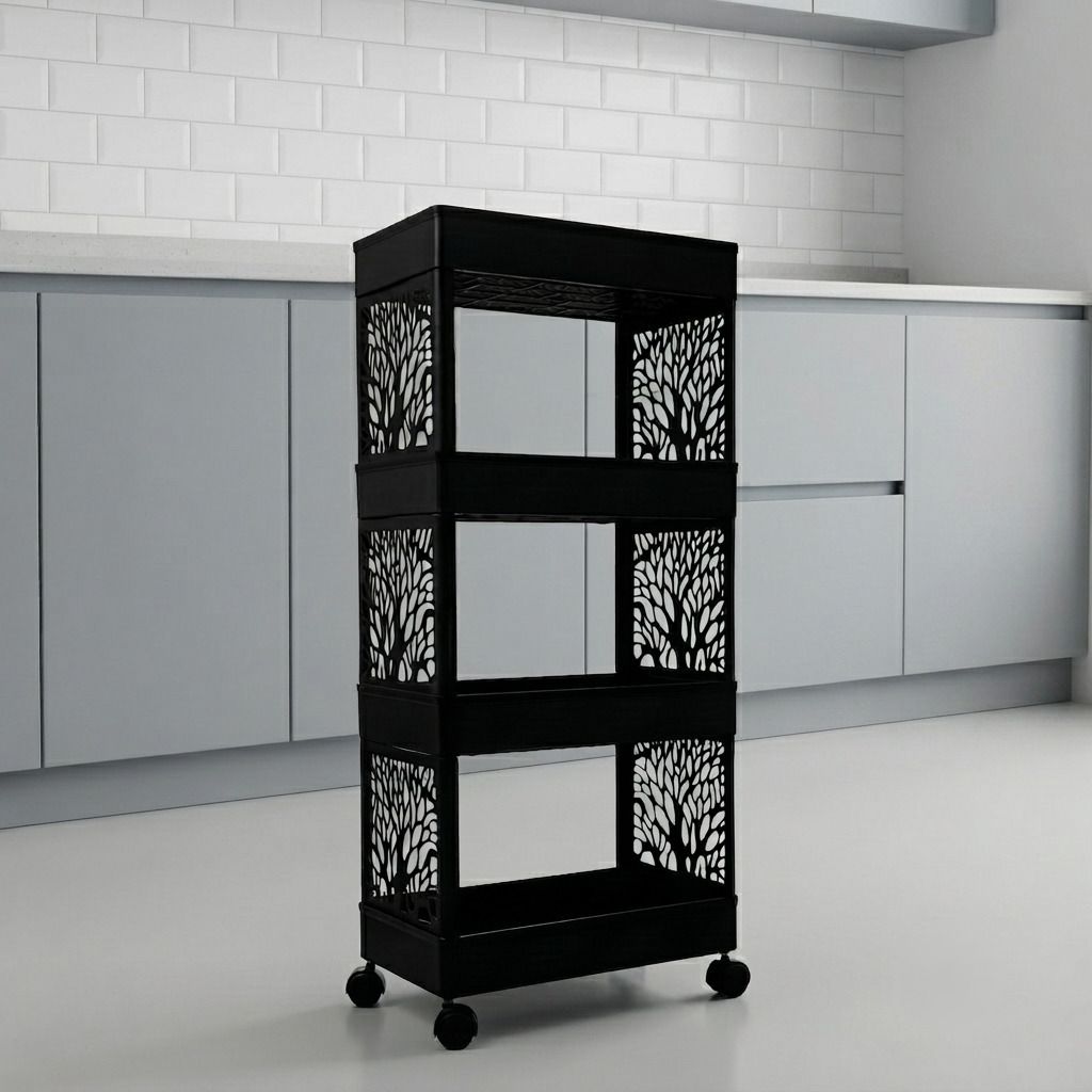 maxtid Plastic Multilayer Smooth Finish trolley for Easy Daily Access Storage Basket-picture-21