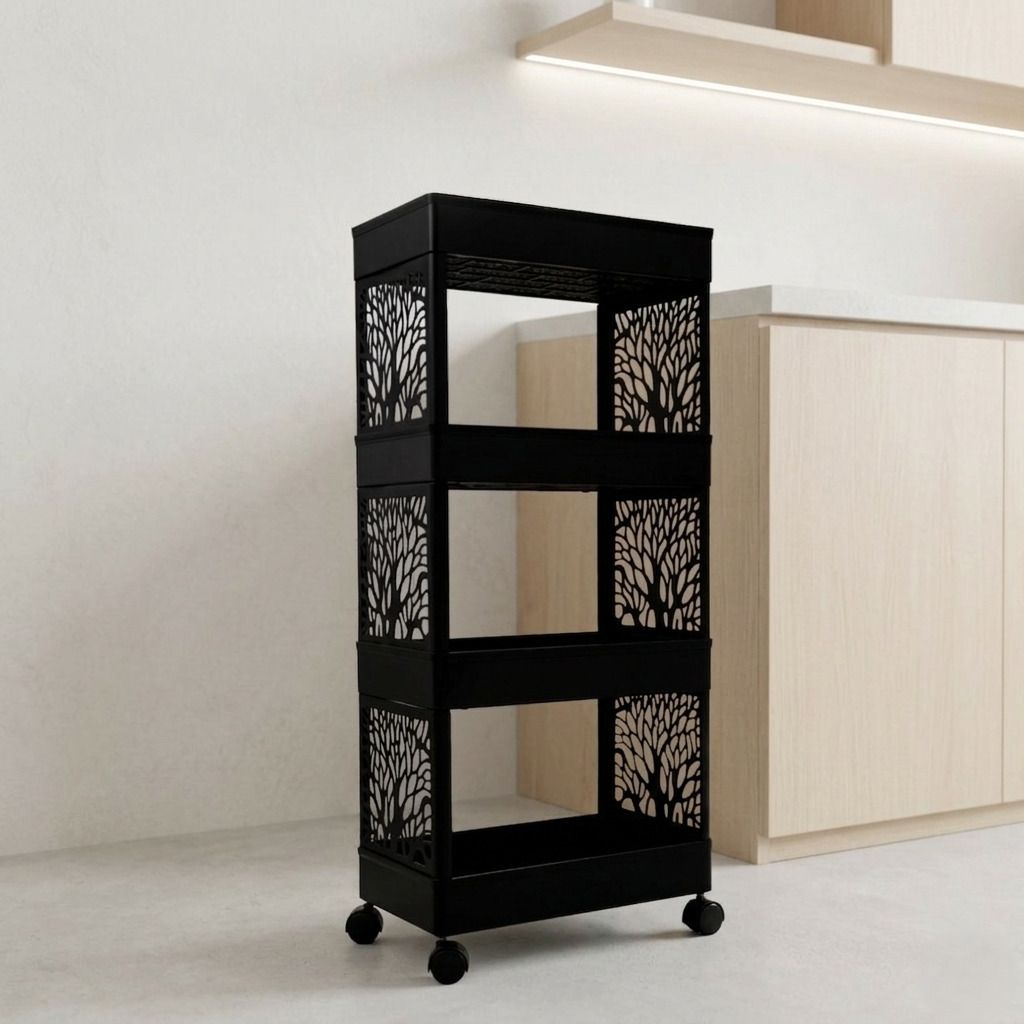 maxtid Plastic Multilayer trolley Based Storage System for Smart Room Setup Storage Basket-picture-25