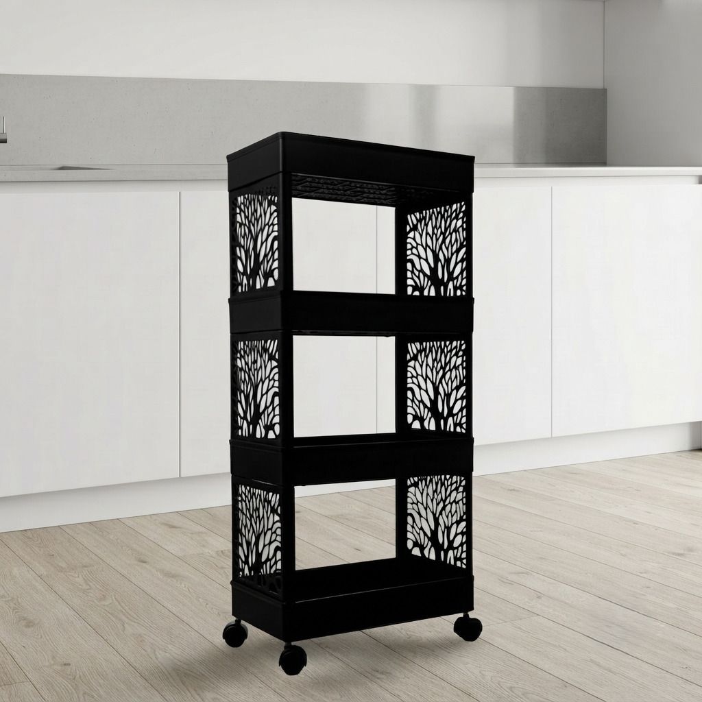 maxtid Plastic Multilayer High Capacity trolley Organizer for Smart Home Storage Basket-picture-13