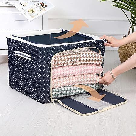 Large Capacity Multifunction Foldable Storage Bag with Steel Frame Clothes Cover
