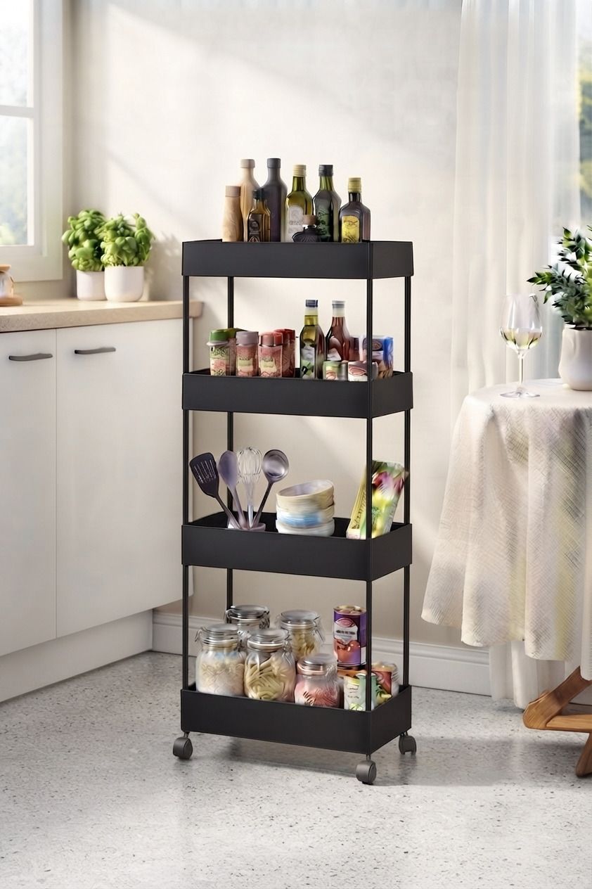Multipurpose Kitchen Storage Plastic Trolley for Home Storage Box-image-45