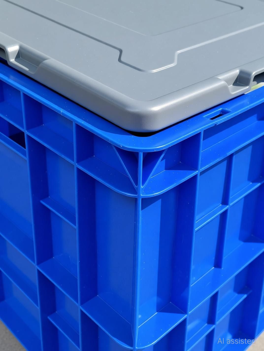 Multipurpose Heavy Duty Plastic Basket Crate 500x325x250 MM With Lid Storage Box-image-27