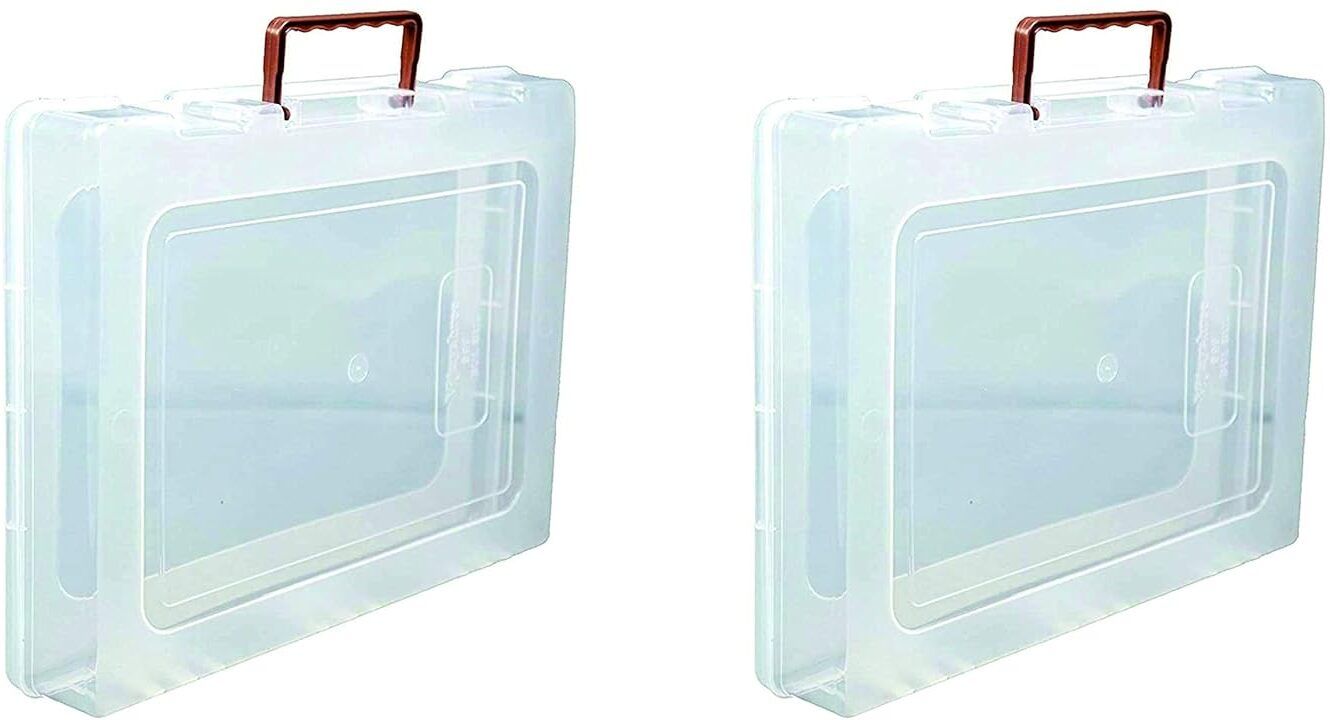 Multipurpose Plastic Rectangular Storage Boxes with Locks and Handle for Saree Storage Box-image-12