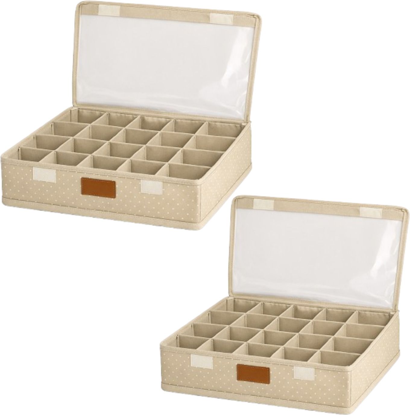 2 Pc Foldable Innerwear Organizer Box with Transparent Lid Storage Box-image-4