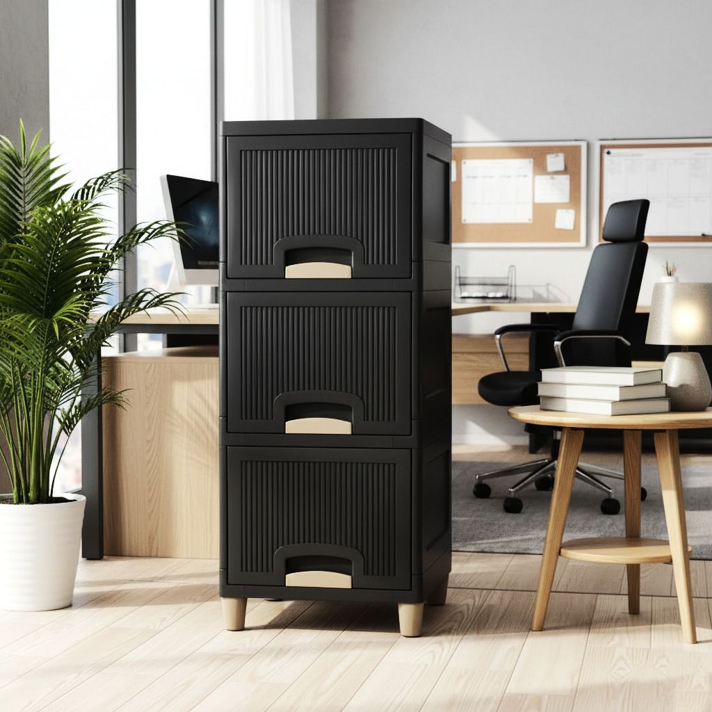 MAXTID TS1 3 layer Drawer Organizers & Dividers with desk organizer Cabinet with USB 2.0 and USB 3.0 Ports Compatible with Computer-image-0