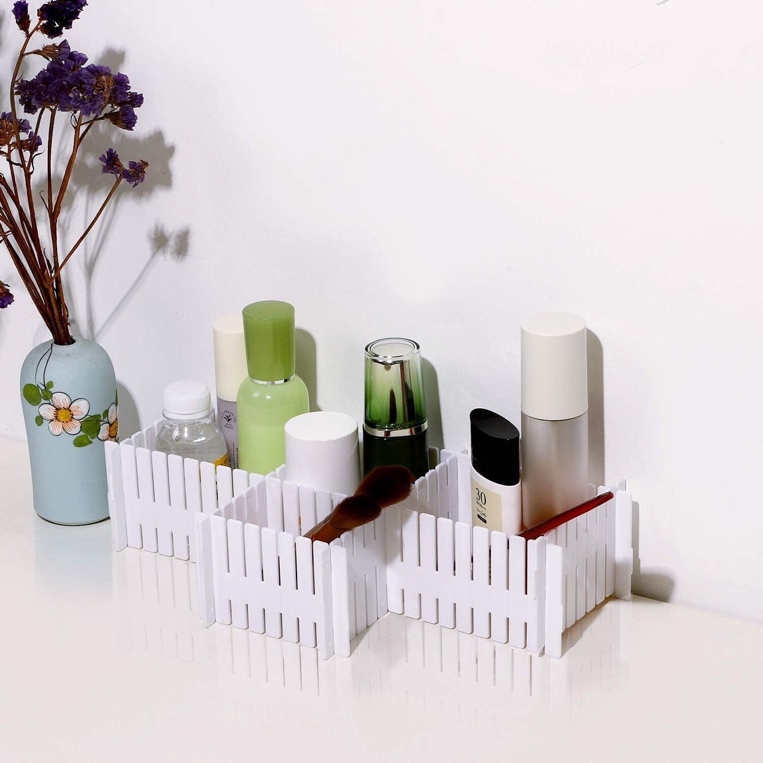 unicore 8 PCS DIY Plastic Grid Drawer Dividers, Drawer Organizers for Stationary Storage Drawer Divider-picture-25