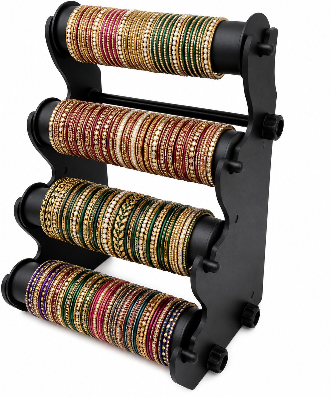SKV 4 roll Bangel Display stand Black Jewellery Organizer-picture-29
