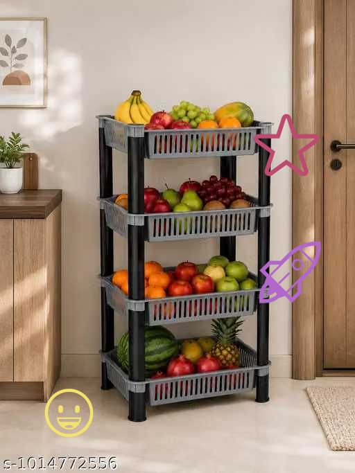 pipasa Fruits/Vegetables Kitchen Rack Plastic-picture-17