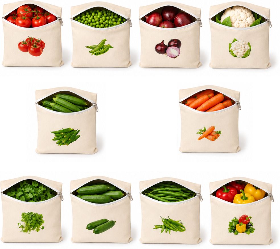 bruff king Cotton Vegetable Storage Bag Pack of 10 Grocery Bags-picture-19