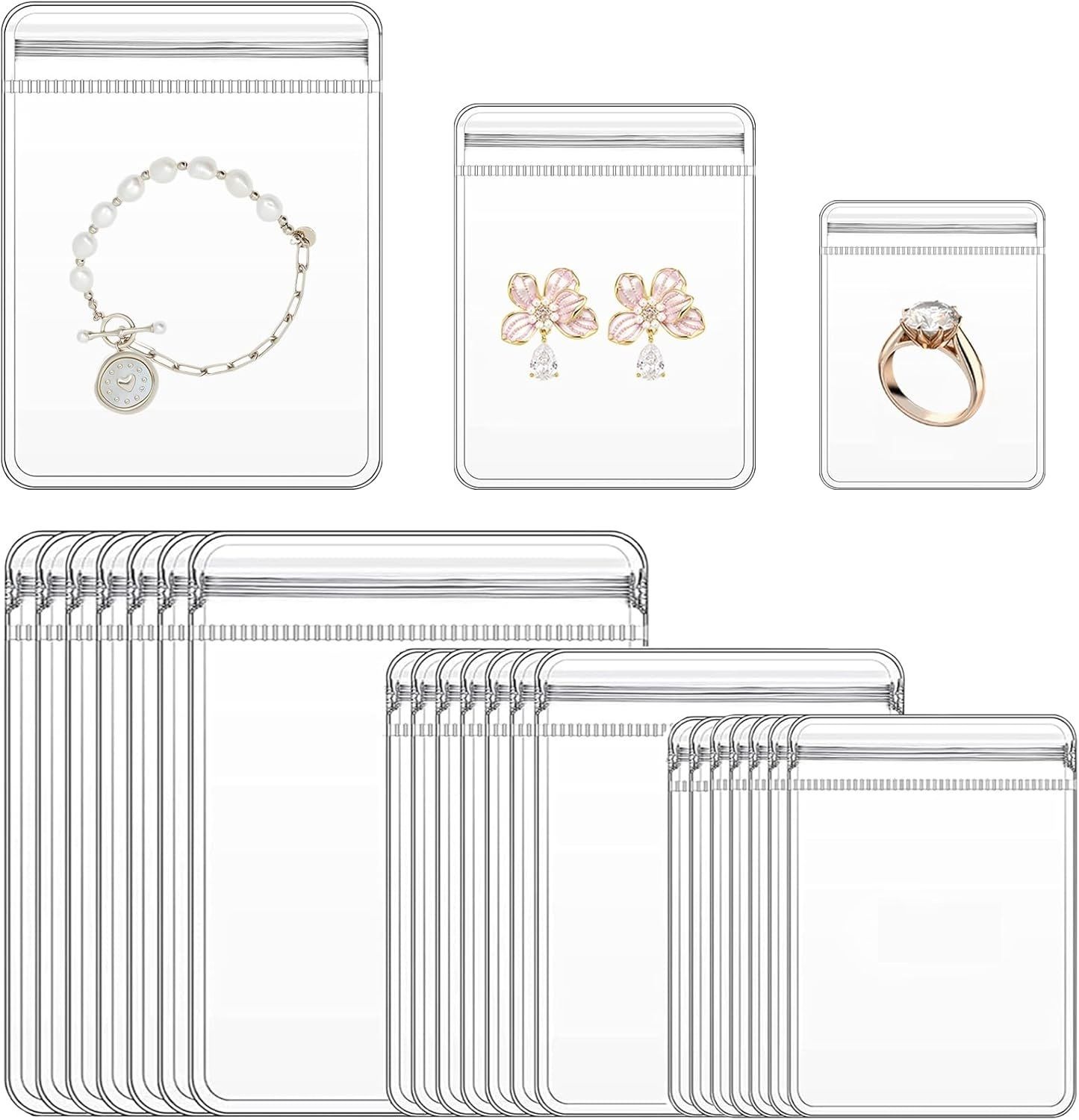 Transparent Jewellery Storage Pouches Zip Lock Covers for Rings, Earrings PTFE (Non-stick) Storage Pouch-image-36