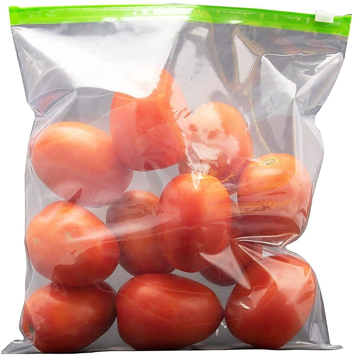 pristu 15 Pcs Ziplock Pouch Vegetable Bag for Fridge Food Cover, Reusable- Plastic Storage Pouch-picture-18