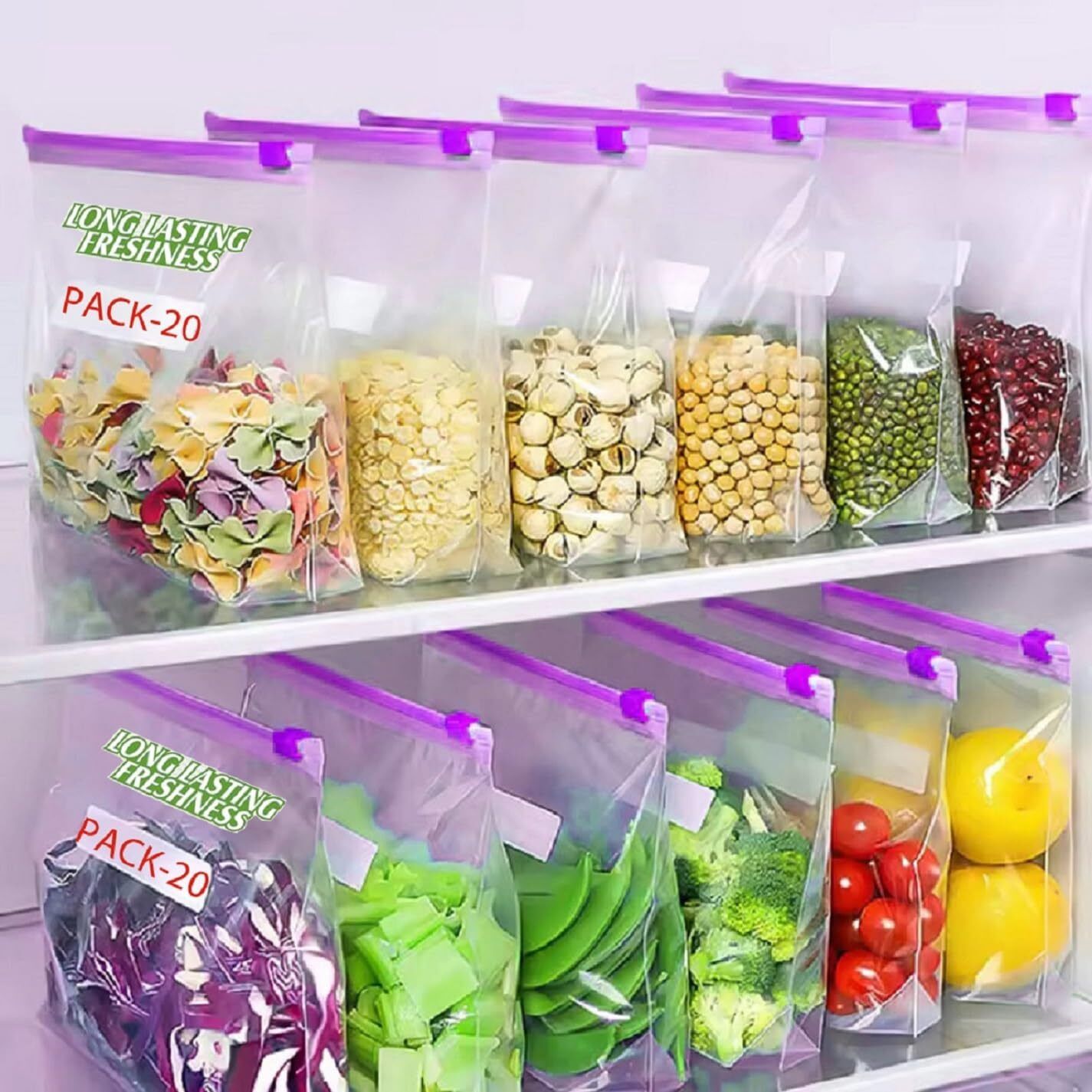 Reusable Zip Lock Food Storage Bag Leakproof Freezer Safe Kitchen Storage Pouche Organic Matter Storage Vacuum Bags, Travel Storage Vacuum Bags-image-16