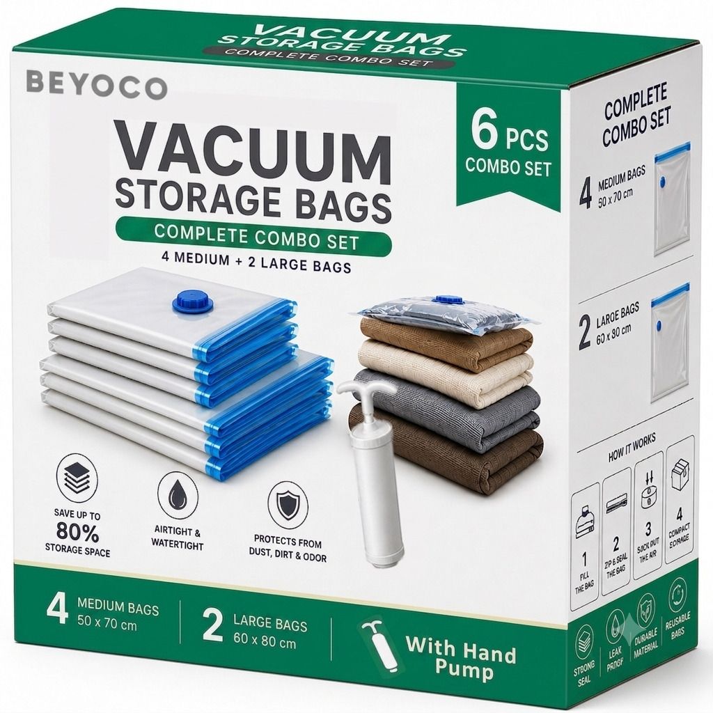 4 Medium,2 Large Compression Storage Bags with Hand Vacuum Pump High Volume Storage Vacuum Bags, Travel Storage Vacuum Bags-image-48