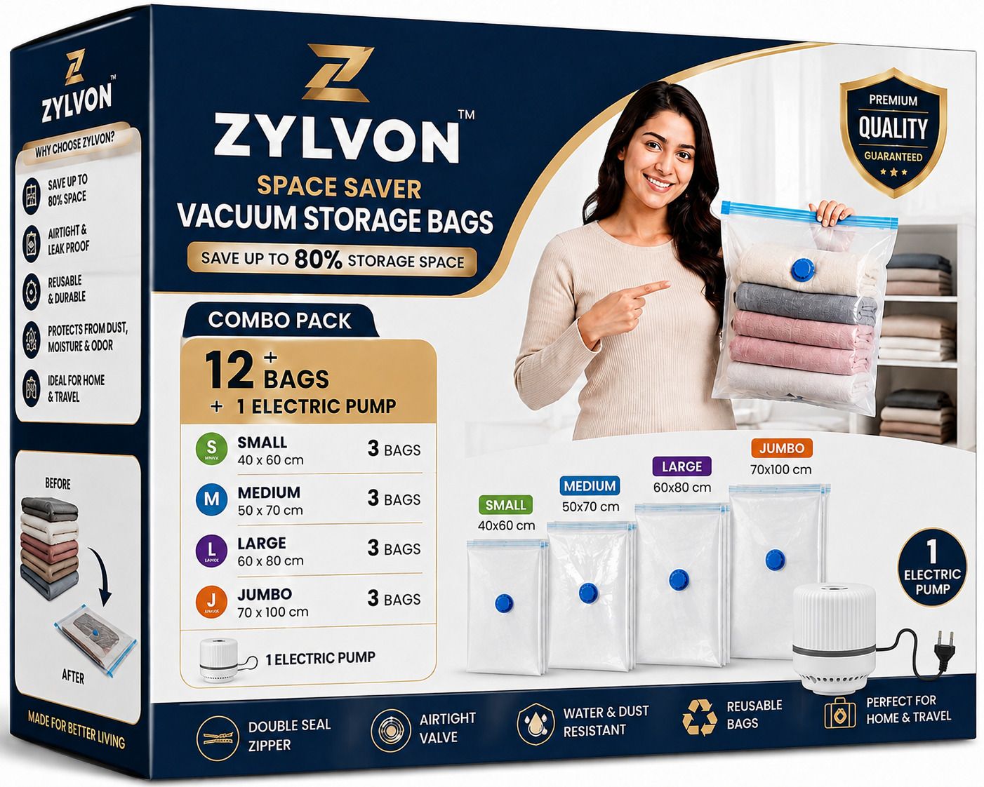 zylvon ZYL-VSB-12P-001 Travel Storage Vacuum Bags-picture-47